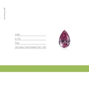 0.17ct Pear shape Fancy Vivid Purplish Pink Color Diamond, P380