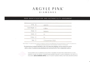 0.96ct Radiant shape 1P FancyVivid Pink Certified Australian Pink Diamond,ARG21