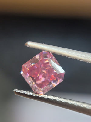 0.74ct Radiant shape 3PP Fancy Vivid Purplish Pink Certified Australian Pink Diamond, ARG24