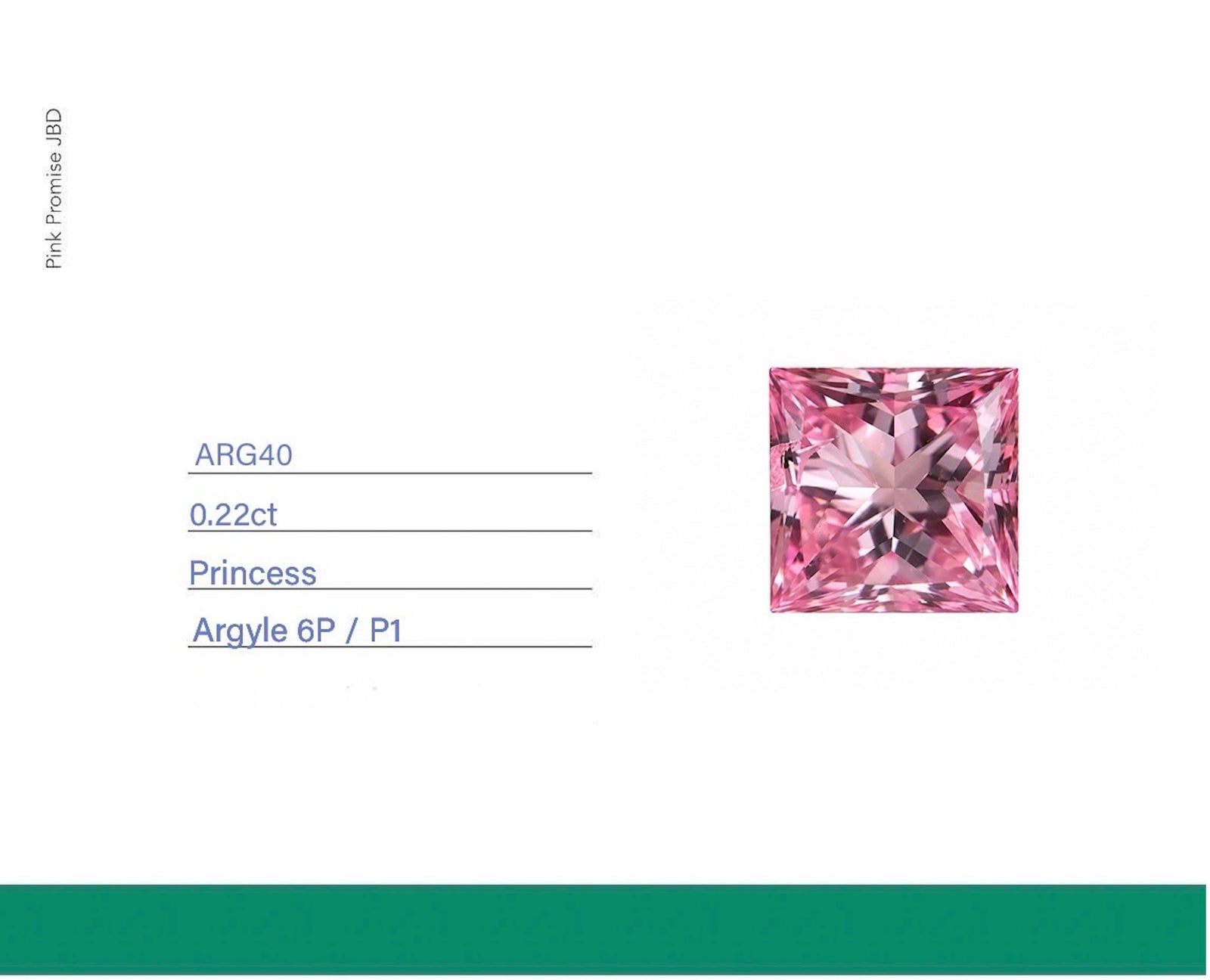 0.22ct Princess cut 6P Certified Australian Pink Diamond, ARG40