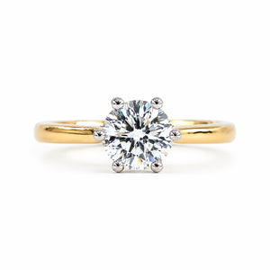 Round brilliant cut diamond solitaire engagement rings sydney australia best price