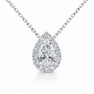 Pear shaped diamond Halo pendants Brisbane best value