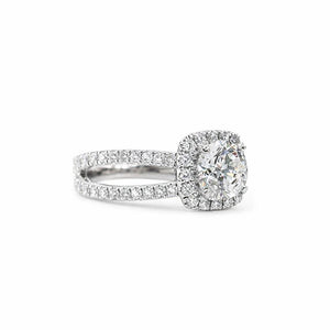 round brilliant cut diamond halo engagement rings melbourne custom design