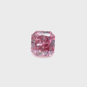 0.51ct Radiant shape 4PP Fancy Vivid Purplish Pink Certified Australian Pink Diamond, ARG08