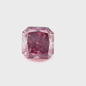 0.46ct Radiant shape 3P Fancy Deep Purple-Pink Certified Australian Pink Diamond, ARG09