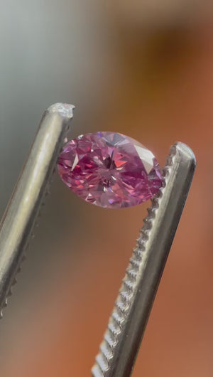 0.43ct Oval shape 3PP Fancy Vivid Pink Certified Australian Pink Diamond, ARG11