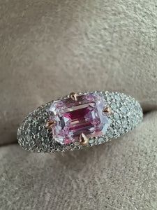 Emerald cut Argyle Pink Diamond Rings Brisbane Australia Custom design