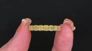 cushion cut fancy yellow diamond eternity rings perth custom design