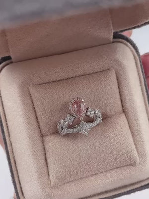 Pear shaped Fancy intense Pink Diamond engagement rings Melbourne unique design