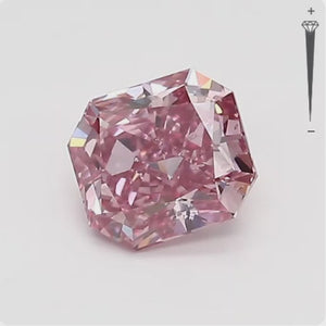 0.55ct Radiant shape 4P Fancy Vivid Pink Certified Australian Pink Diamond, ARG01