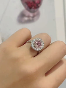 Oval cut argyle pink diamond halo rings Sydney special offer