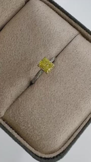 Cushion cut  Fancy Vivid Yellow Diamond Engagement Rings Perth Exclusive deals