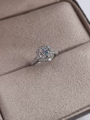 round brilliant cut diamond halo engagement rings  melbourne australia unique design