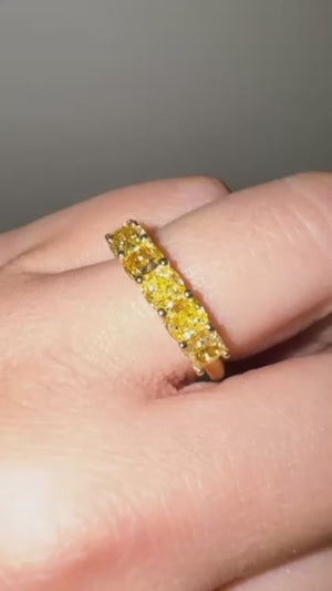 cushion cut fancy intense yellow diamond eternity rings Sydney best price