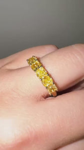 cushion cut fancy intense yellow diamond eternity rings Sydney best price