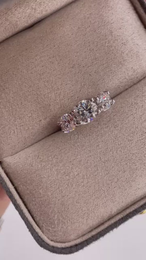 round brilliant cut diamond three stone engagement rings melbourne best price