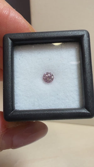 0.17ct Round shape 6P Fancy Purplish Pink Certified Australian Diamond, ARG34