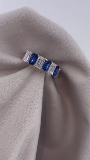 emerald cut sapphire eternity rings perth unique design