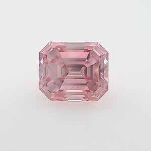 0.9ct Emerald shape 4BP Fancy Intense Pink Certified Australian Pink Diamond, ARG22