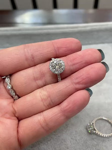 round brilliant cut diamond halo engagement rings perth best price