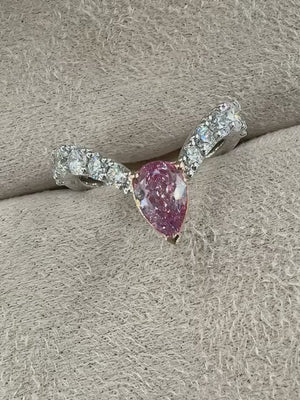 Pear shaped Argyle Pink Diamond Rings Melbourne Special offer