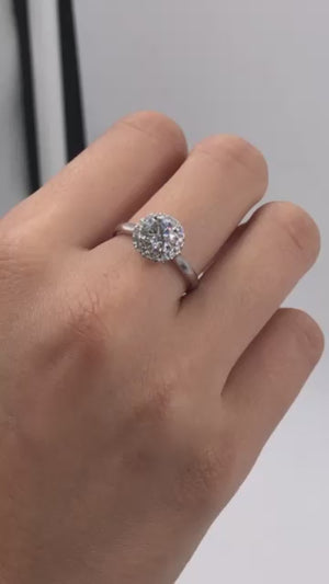 round brilliant cut diamond halo engagement rings sydney best price