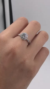 round brilliant cut diamond halo engagement rings sydney best price