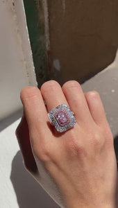 Radiant cut argyle pink diamond halo rings perth australia High-quality jewelry at best price