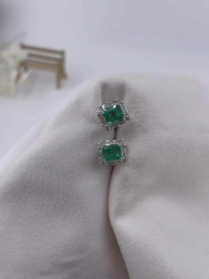 emerald cut emerald diamond earring perth custom design
