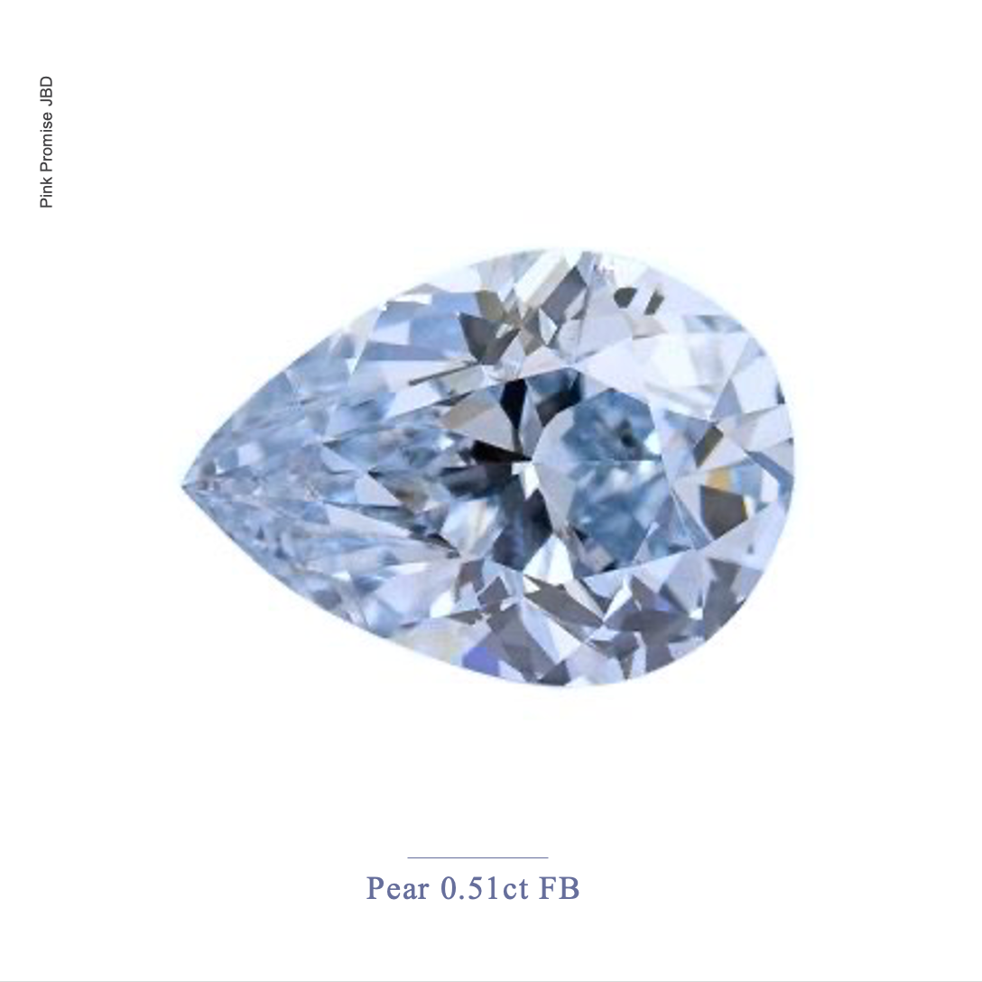 0.51ct Pear Shape Fancy Blue Color Diamond, B024
