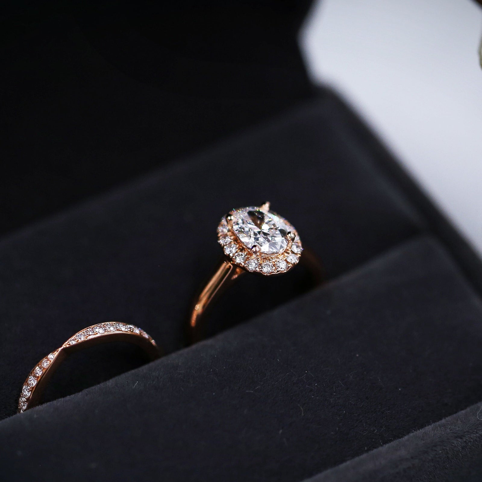oval cut diamond halo engagement rings perth australia custom design