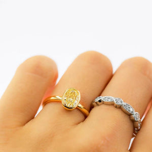 Oval cut Fancy yellow diamond solitaire rings Melbourne best value