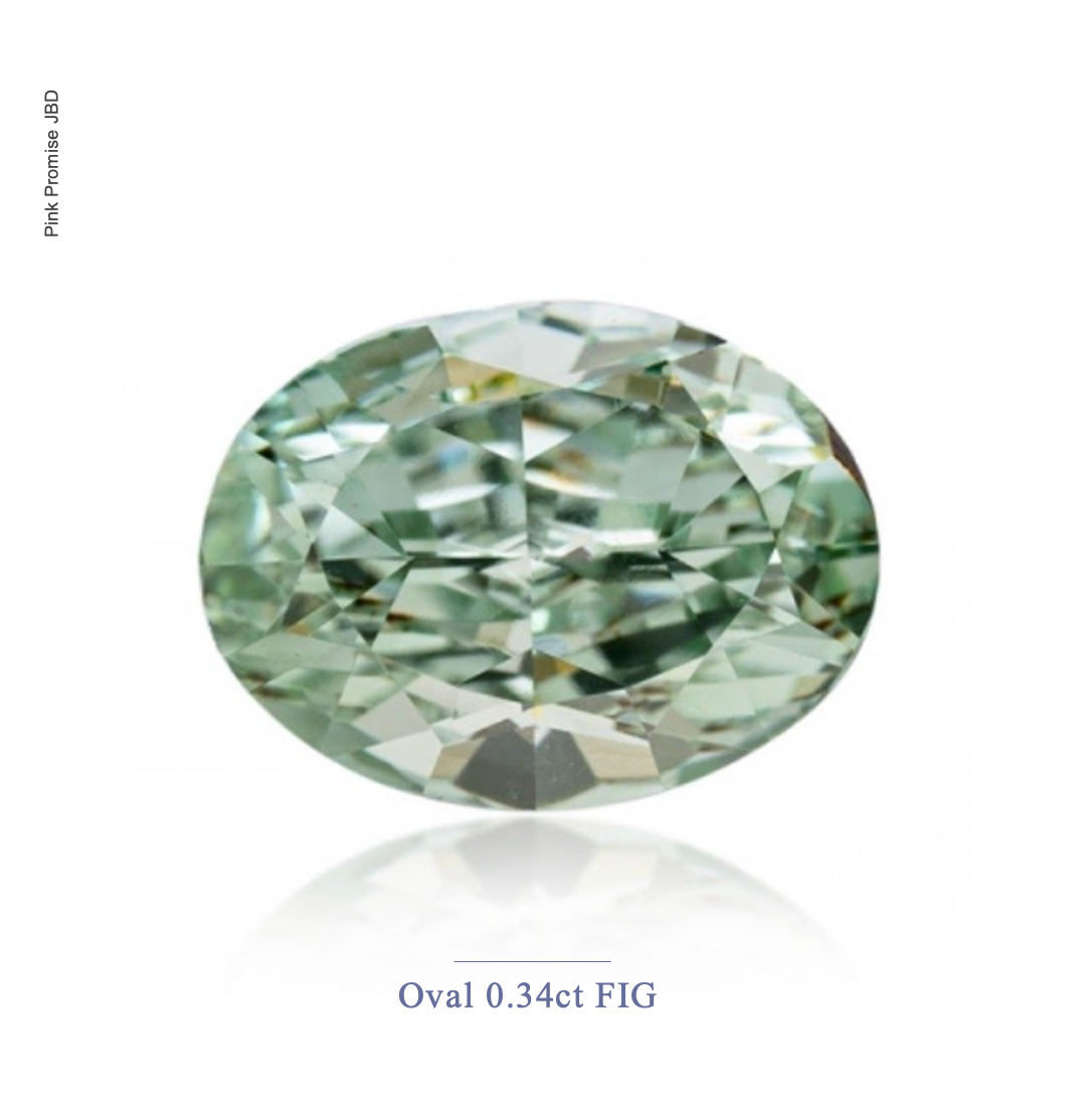 0.34ct Oval Cut Fancy Intense Green Color Diamond, G007