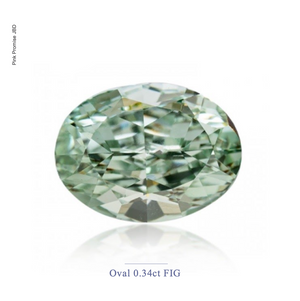 0.34ct Oval Cut Fancy Intense Green Color Diamond, G007