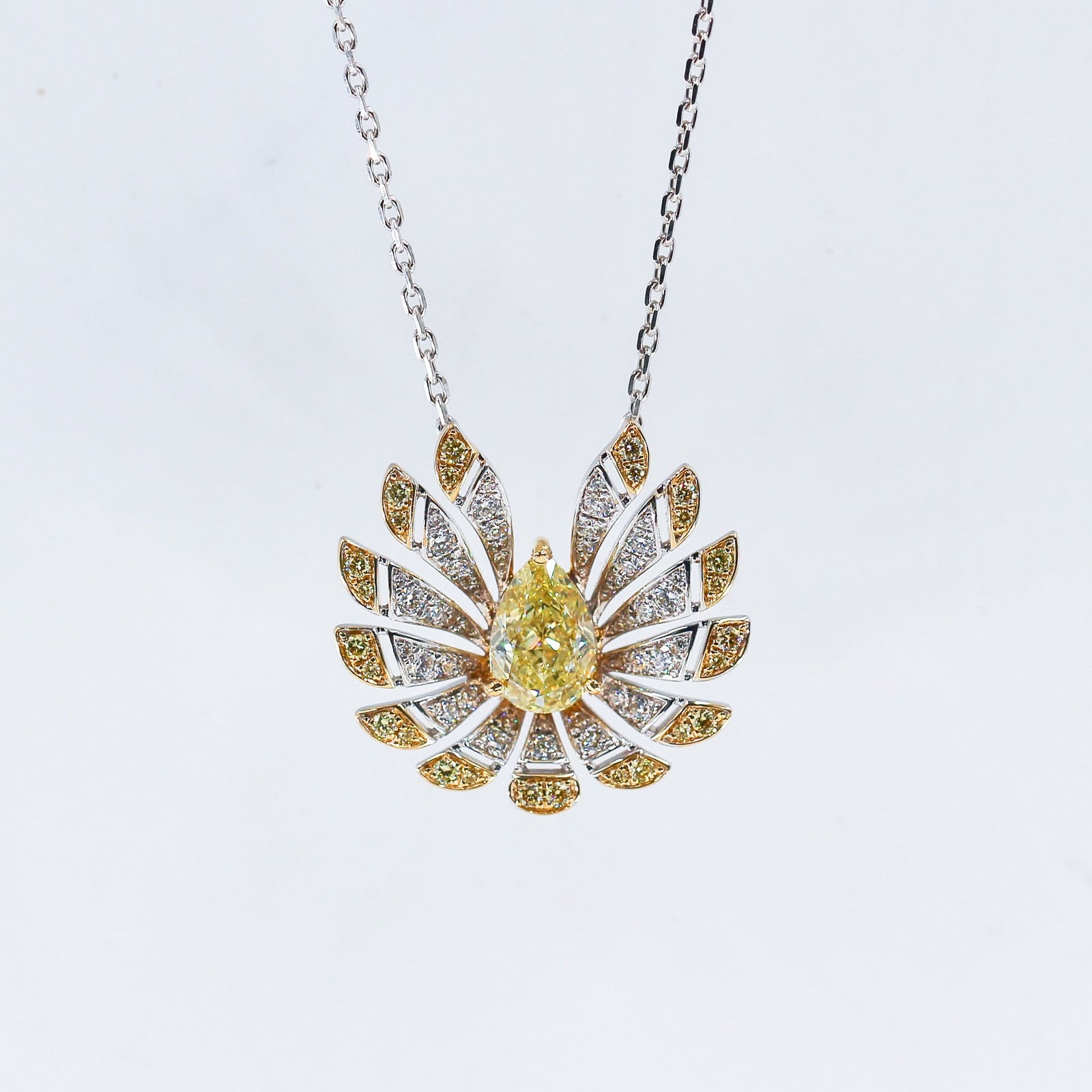 Pear shaped fancy intense yellow diamond pendants brisbane High-quality jewelry at best price