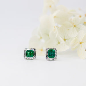 emerald cut emerald diamond earring perth custom design