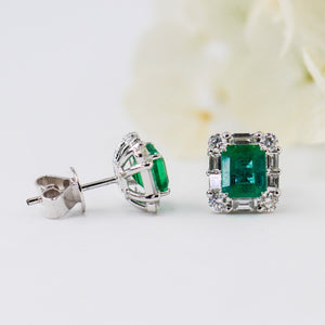 emerald cut emerald diamond earring perth custom design