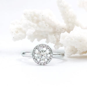 round brilliant cut diamond halo engagement rings sydney best price