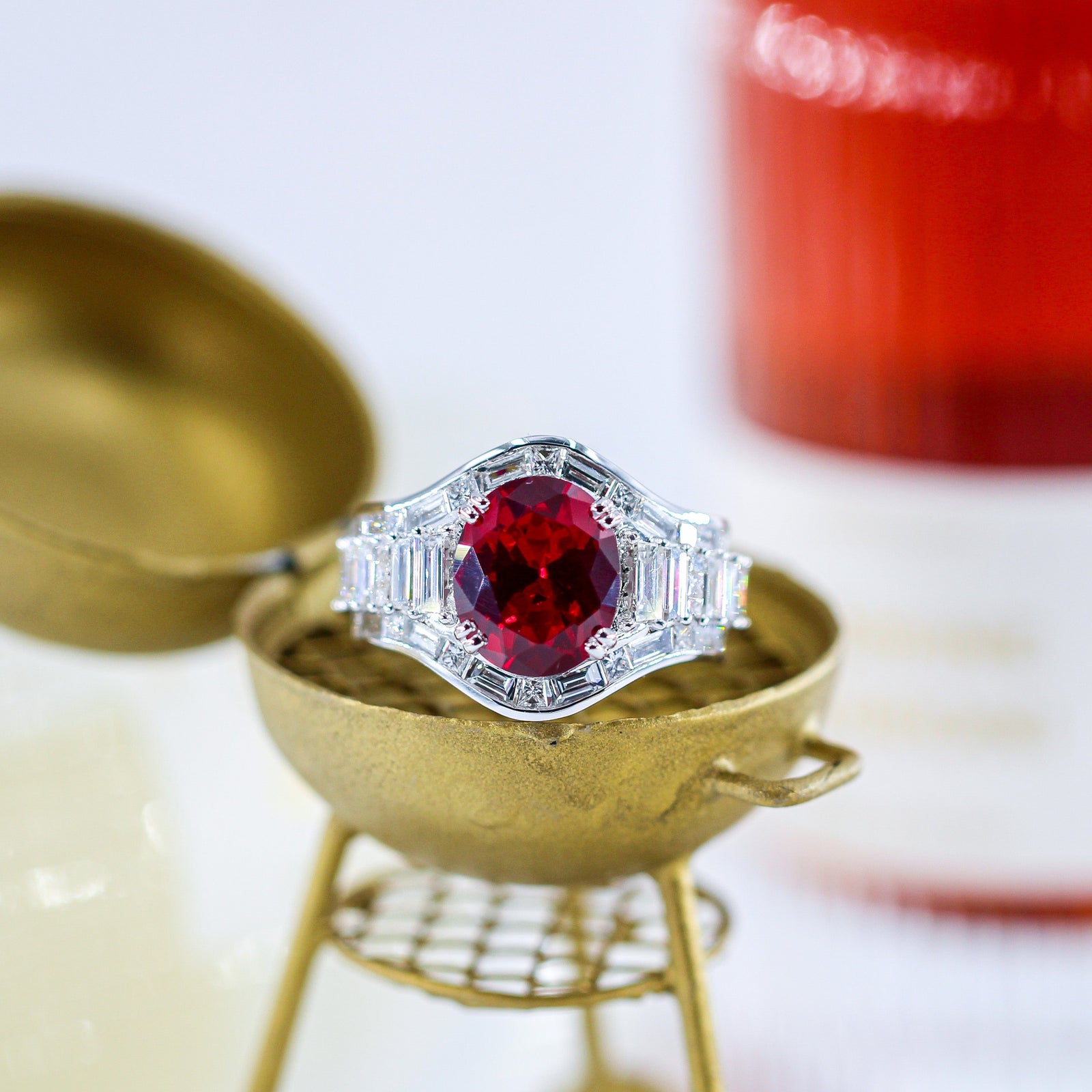 oval cut ruby diamond engegement rings sydney wholesale price