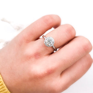 round brilliant cut diamond halo engagement rings sydney best price