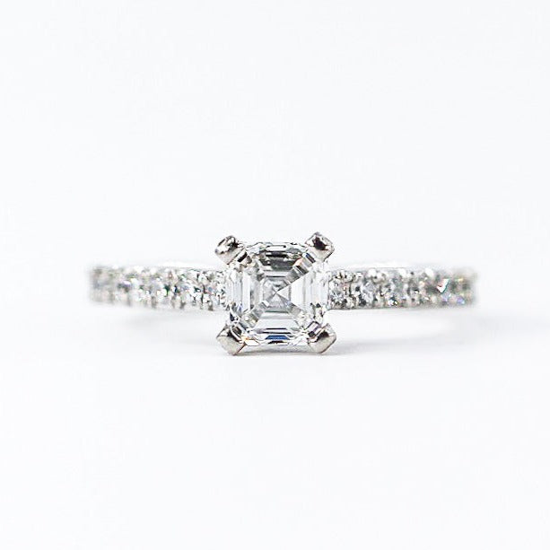 asscher cut diamond engagement rings brisbane custom jewelry