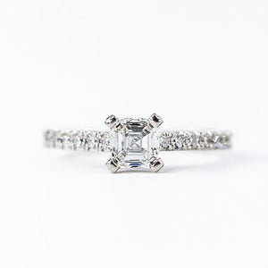 asscher cut diamond engagement rings brisbane custom jewelry
