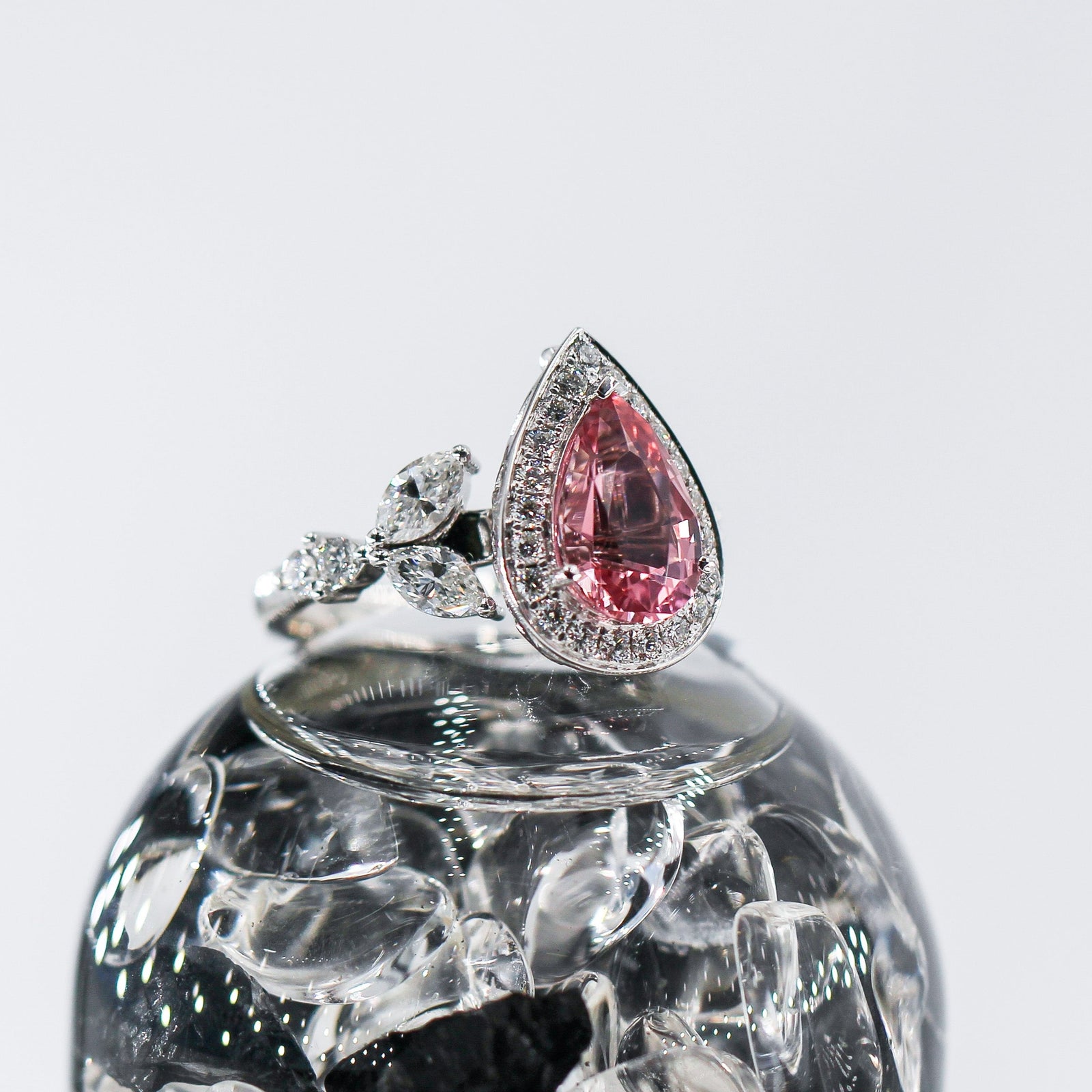 pear shape Tourmaline halo engagement rings perth best price