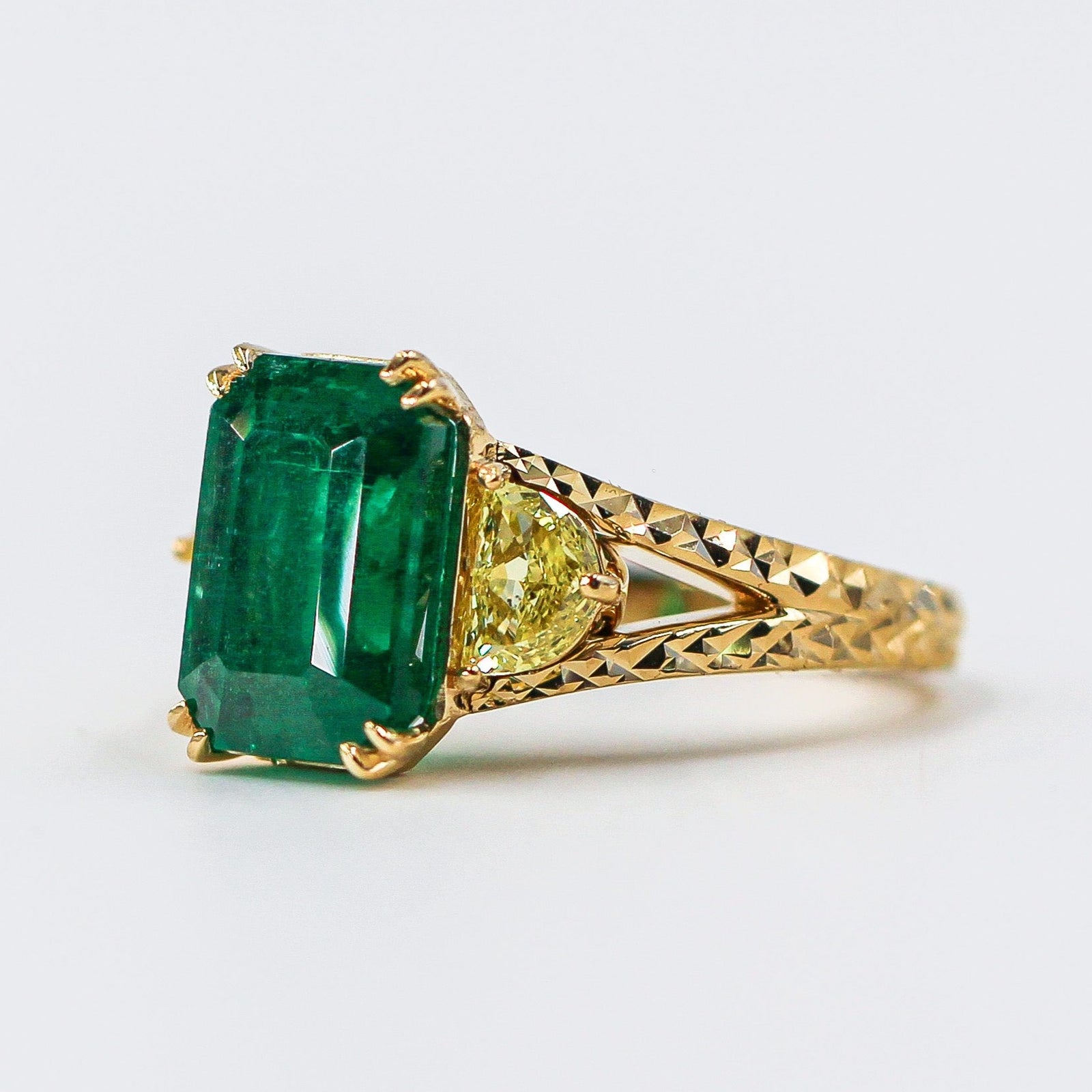 emerald cut emerald engagement rings sydney custom jewelery