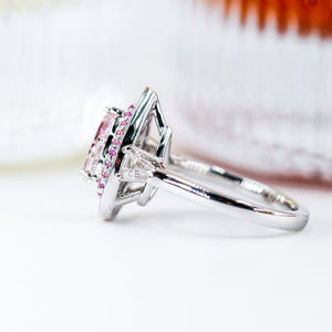 Pear shape Fancy purplish pink diamond halo engagement rings Perth New arrival