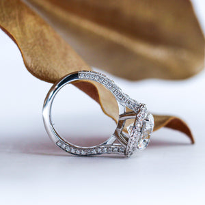 round brilliant cut diamond halo engagement rings perth best price