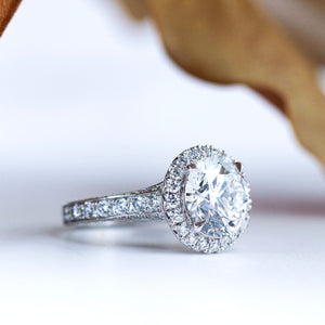 round brilliant cut diamond halo engagement rings perth best price