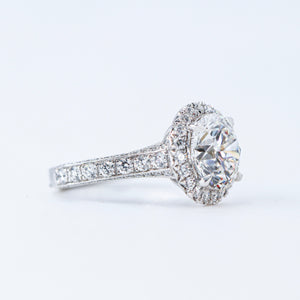 round brilliant cut diamond halo engagement rings perth best price