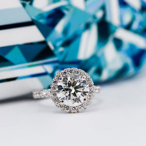 round brilliant cut diamond halo engagement rings perth best price