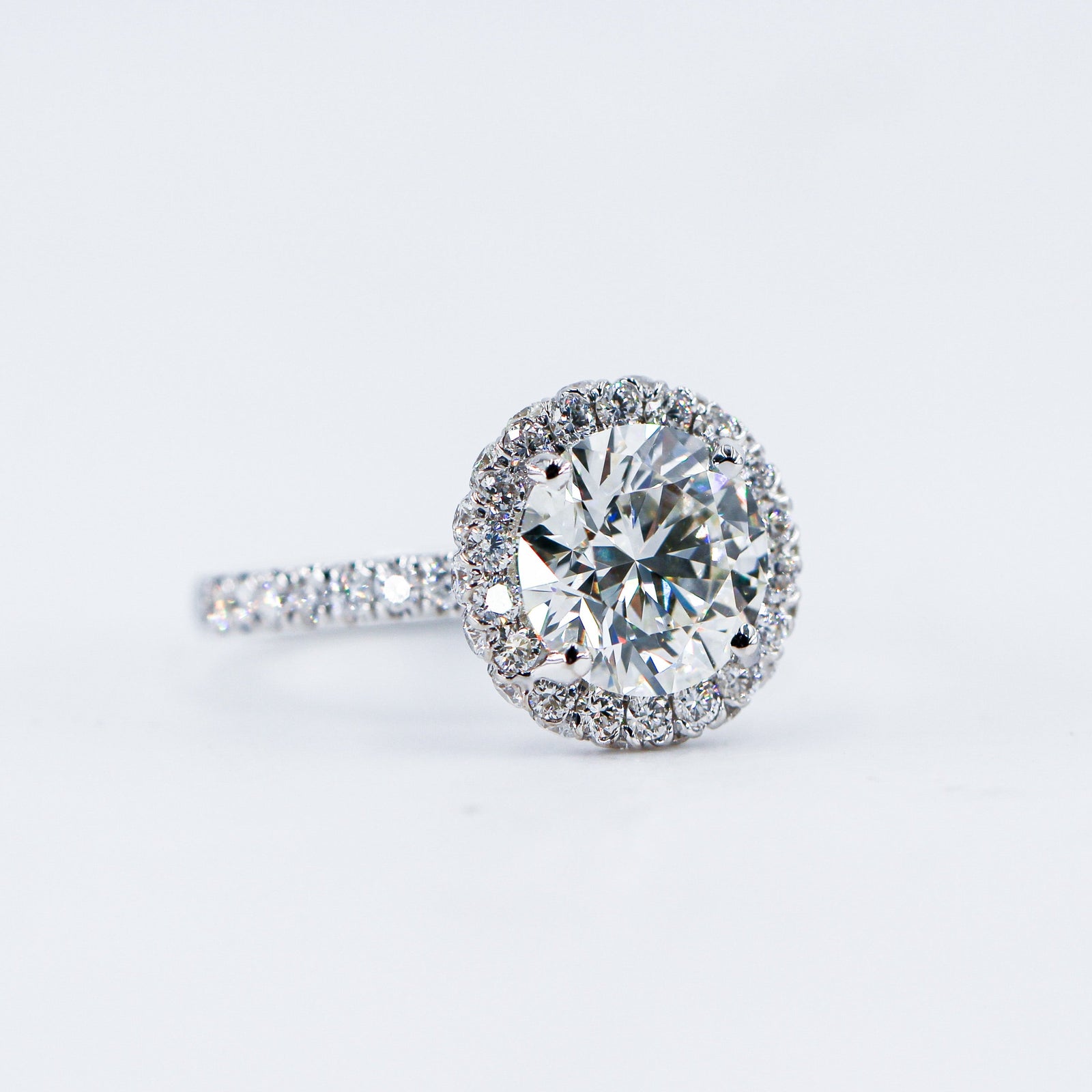 round brilliant cut diamond halo engagement rings perth best price